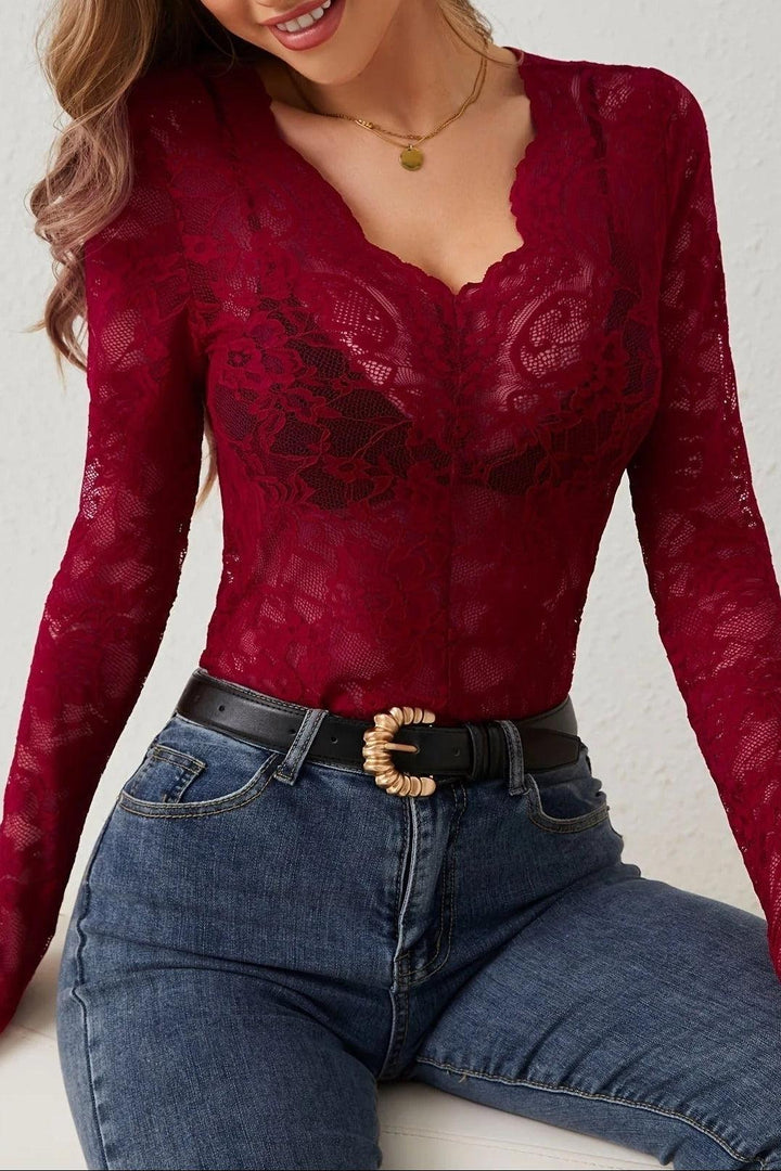 Lina | Elegant Sheer Long Sleeve Top 9