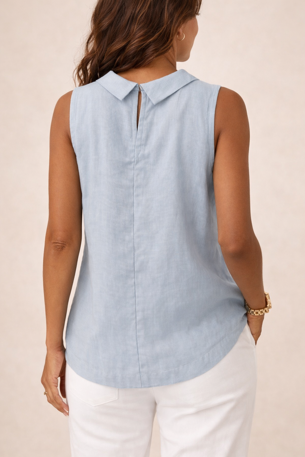 Sleeveless Roll Collar Tank Top for Women